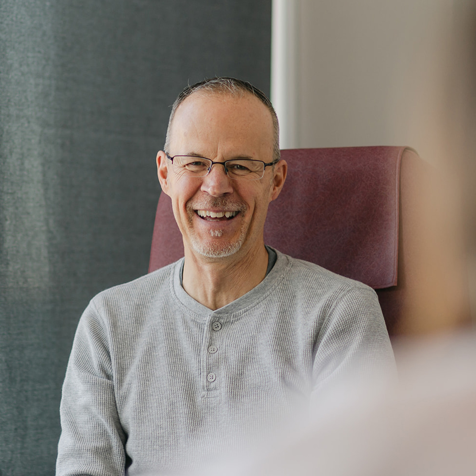 A patient smiling